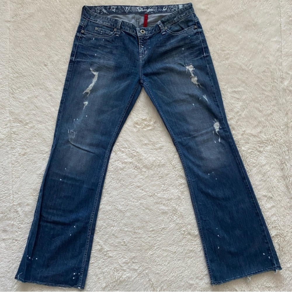 Women's Distressed Blue Jeans, Guess